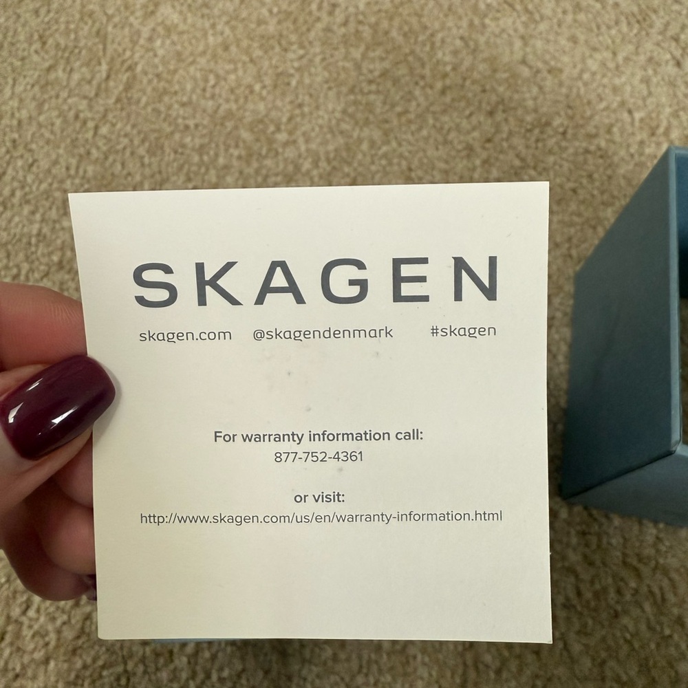 SKAGEN Holst Blue Dial Brown Leather Men's Watch - NWOT - Picture 2 of 6